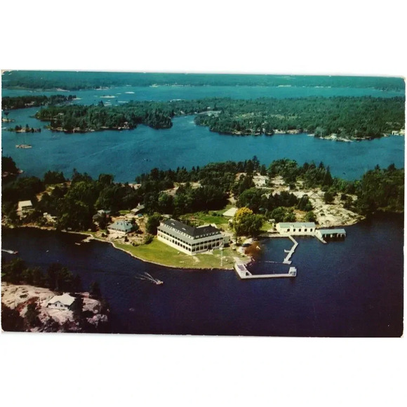 Aerial View of the Royal Hotel Honey Harbour Georgian Bay Canada Postcard - Picture 1 of 2